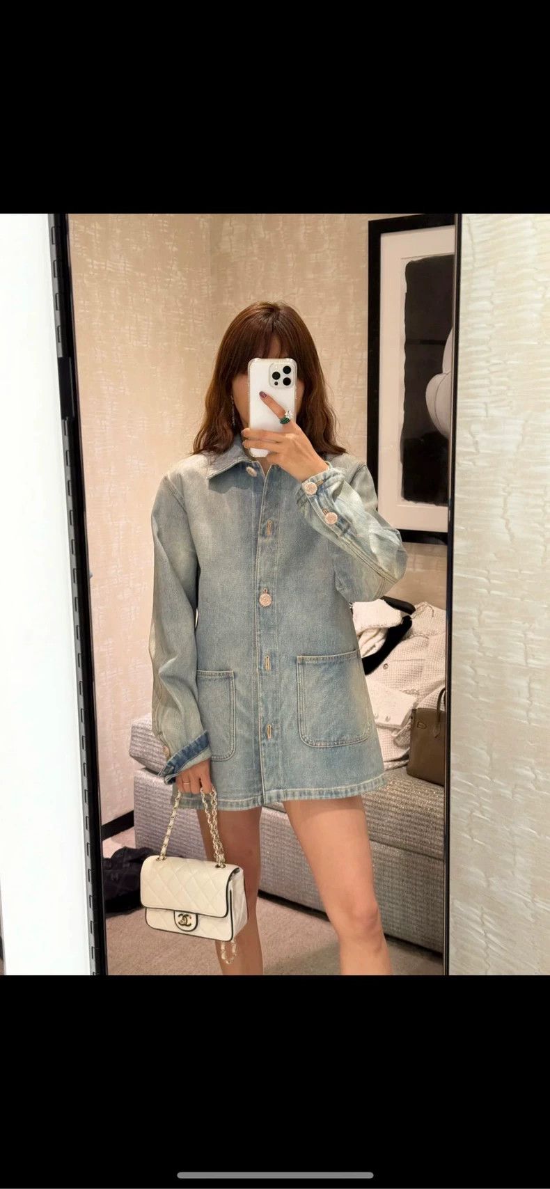 Chanel Chanel Light Blue Denim Jacket with Buttons- DMC Size US M / EU 48-50 / 2 - 6 Thumbnail