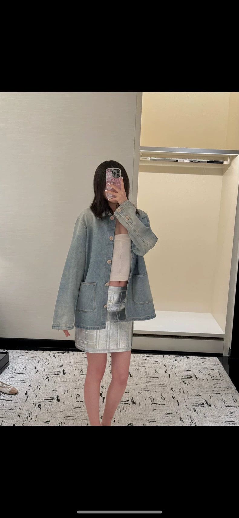 Chanel Chanel Light Blue Denim Jacket with Buttons- DMC Size US M / EU 48-50 / 2 - 9 Thumbnail