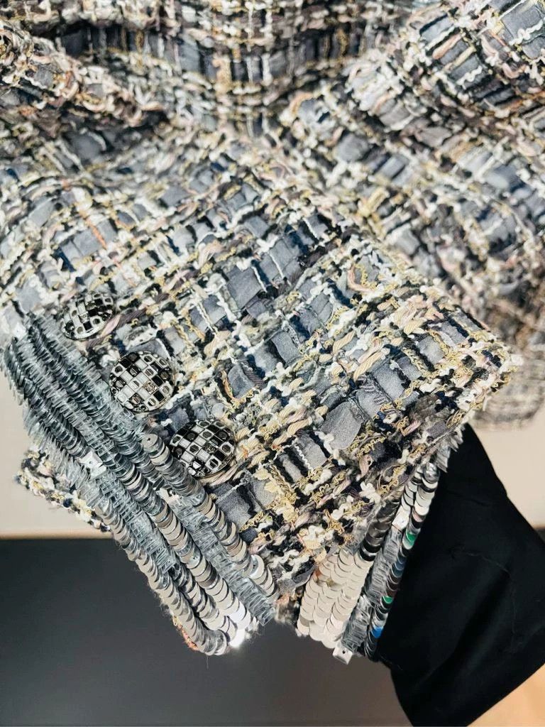 Chanel Chanel Gray Mosaic Woven Jacket- DMC Size US M / EU 48-50 / 2 - 4 Thumbnail