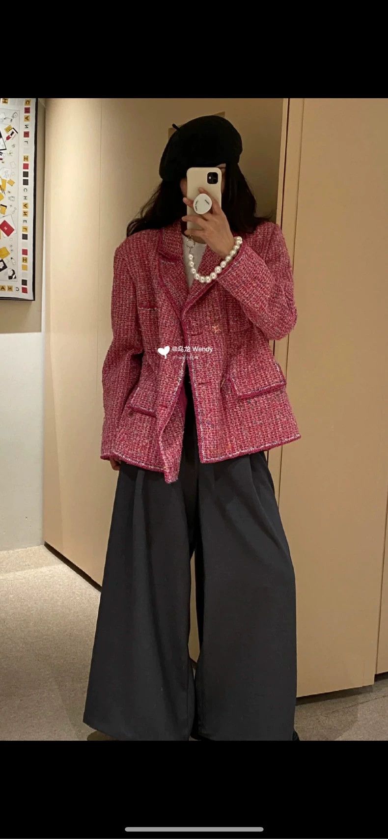 Chanel Pink Tweed Jacket with Glass Buttons- DMC Size US M / EU 48-50 / 2 - 7 Thumbnail