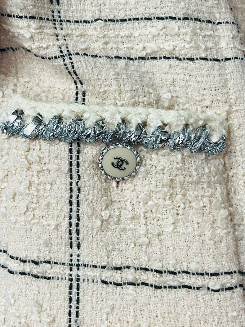 Chanel Chanel Pink Silver Trim Boucle Jacket- DMC Size US M / EU 48-50 / 2 - 5 Thumbnail