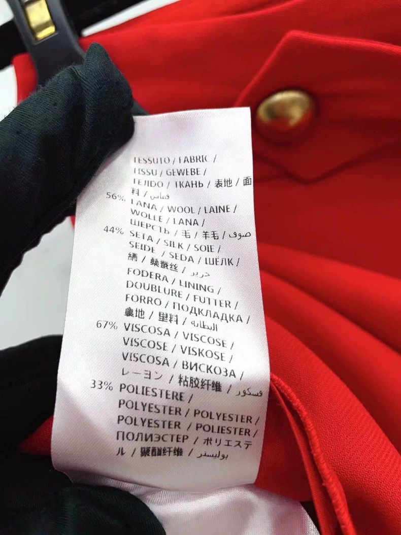 Gucci Gucci Red Wool Silk Midi Skirt with Gold Belt- DMC Size US 38 / EU 54 - 9 Thumbnail