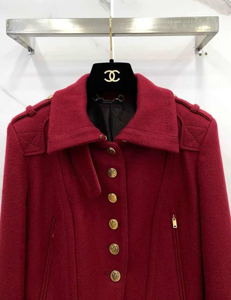 Gucci Red English Style Short Wool Jacket- DMC Size US M / EU 48-50 / 2 - 3 Thumbnail