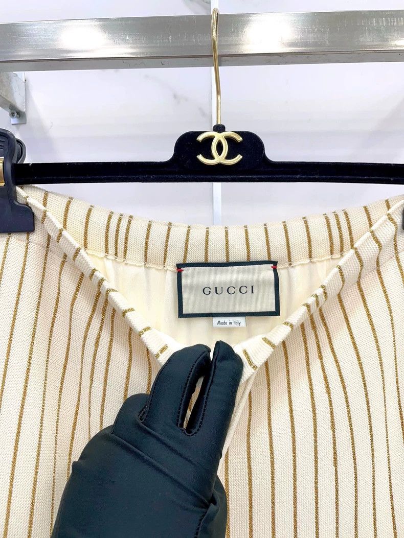 Gucci Gucci Gold Trim Wool Midi Skirt- DMC Size US 33 - 3 Thumbnail