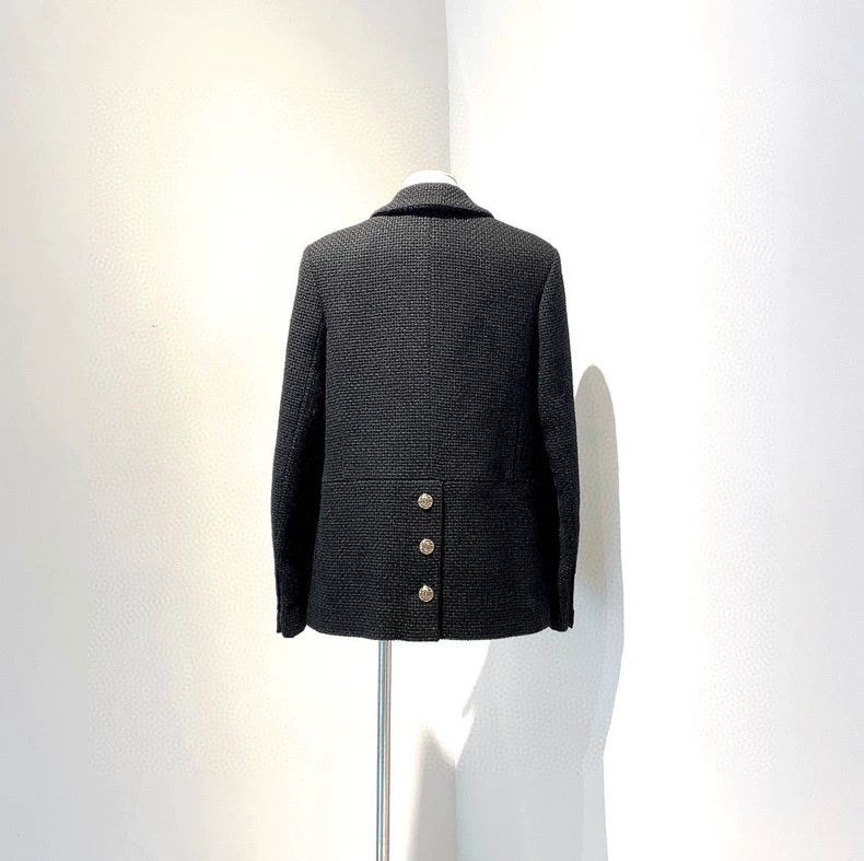 Chanel Chanel Black Tweed Double-Breasted Blazer- DMC Size US S / EU 44-46 / 1 - 2 Thumbnail