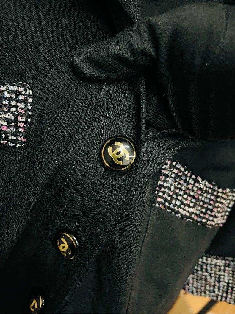 Chanel Chanel Black Sequin Straight Denim Skirt- DMC Size US 31 - 4 Thumbnail