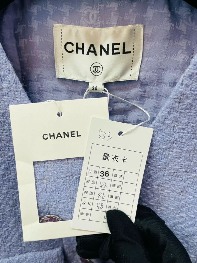 Chanel Chanel Purple Double Pocket V-Neck Jacket- DMC Size US M / EU 48-50 / 2 - 2 Thumbnail