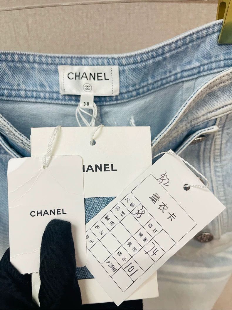 Chanel Chanel Blue Straight-Leg Denim Pants 24M- DMC Size US 38 / EU 54 - 2 Thumbnail