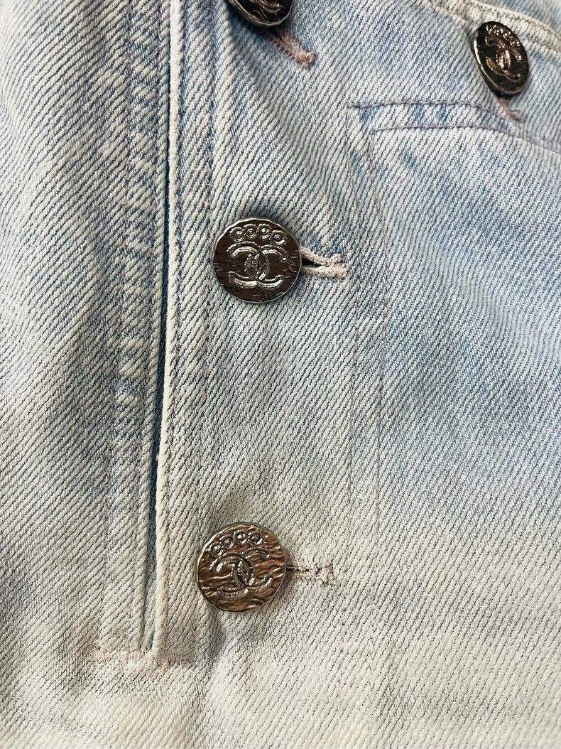 Chanel Chanel Blue Straight-Leg Denim Pants 24M- DMC Size US 38 / EU 54 - 4 Thumbnail