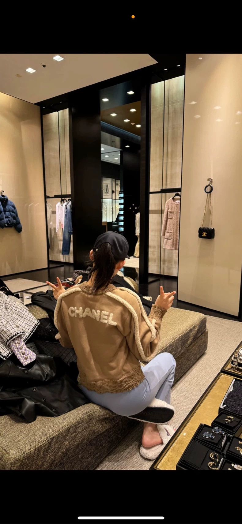 Chanel Chanel Khaki Lambswool Letter Sweatshirt F36- DMC Size US M / EU 48-50 / 2 - 5 Thumbnail