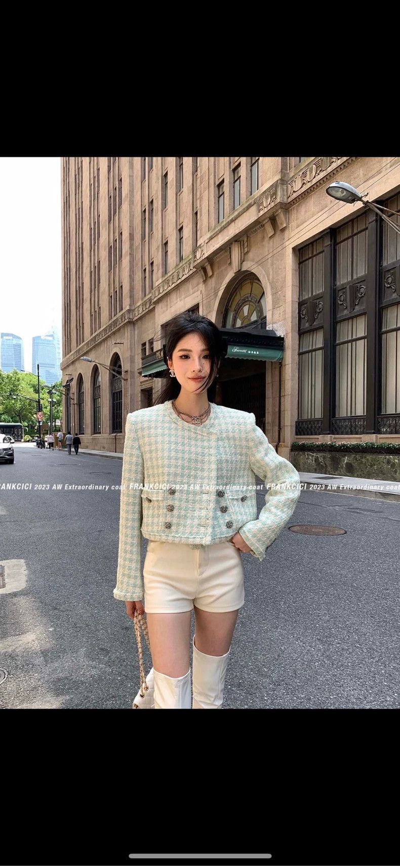 Chanel Chanel Mint Green Tweed Jacket with Buttons- DMC Size US M / EU 48-50 / 2 - 6 Thumbnail