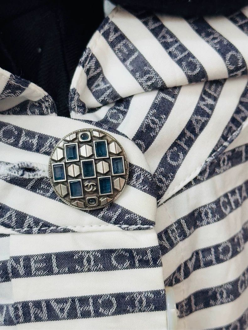 Chanel Chanel Blue and White Striped Logo Shirt- DMC Size US M / EU 48-50 / 2 - 4 Thumbnail