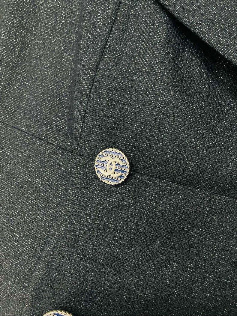 Chanel Chanel Navy Double-Breasted Wool Blazer- DMC Size US M / EU 48-50 / 2 - 3 Thumbnail