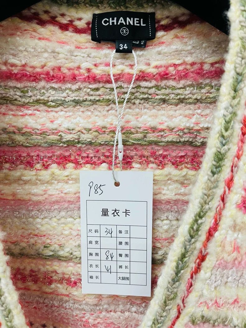 Chanel Chanel Pink Striped Knit Vest Cardigan- DMC Size US M / EU 48-50 / 2 - 2 Thumbnail