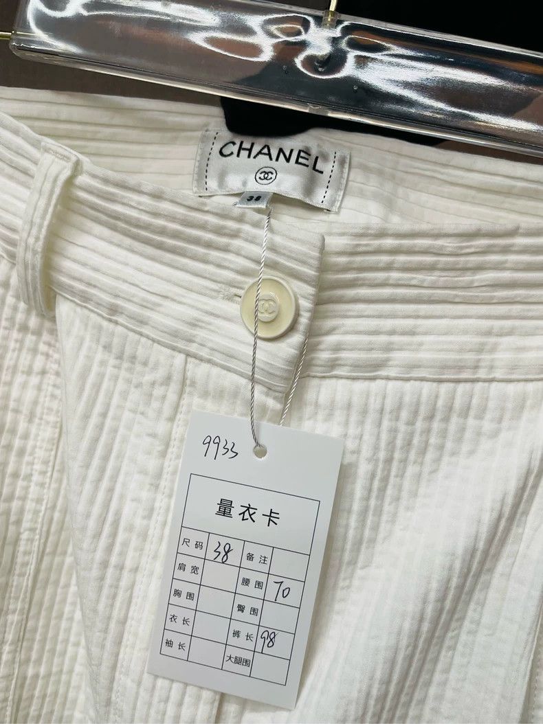 Chanel Chanel White Wide-Leg Pants F38- DMC Size US 38 / EU 54 - 2 Thumbnail
