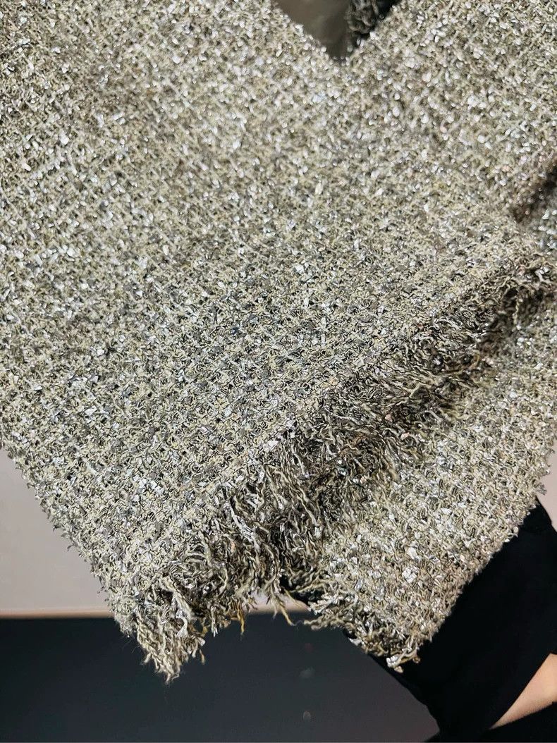 Chanel Chanel Silver Gray Tweed Gold Thread Jacket- DMC Size US M / EU 48-50 / 2 - 4 Thumbnail