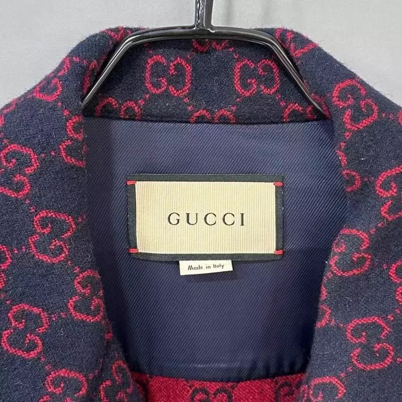 Gucci Gucci Red and Blue Patterned Coat- DMC Size US L / EU 52-54 / 3 - 5 Thumbnail