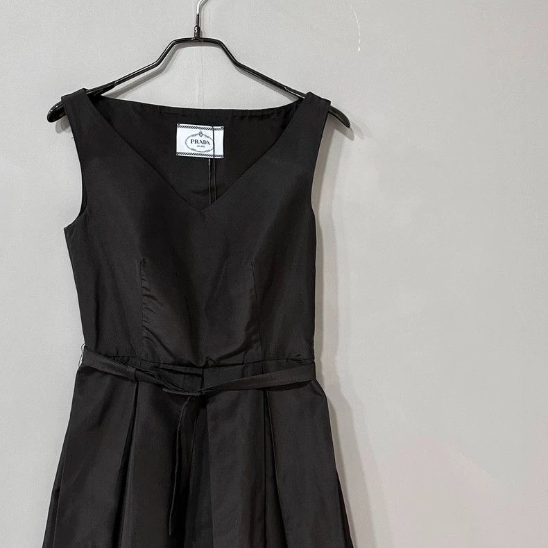 Prada Prada Black Nylon Dress with Belt- DMC Size US 38 / EU 54 - 2 Thumbnail
