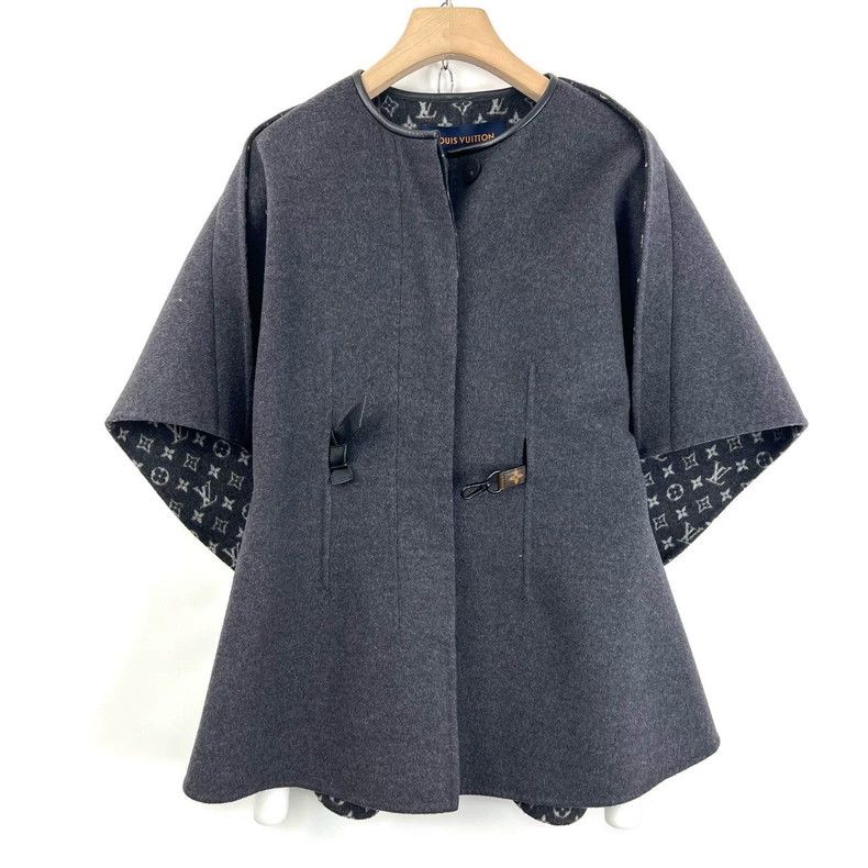 Louis Vuitton Louis Vuitton Grey Black Cloak Coat for Women- DMC Size US S / EU 44-46 / 1 - 2 Thumbnail