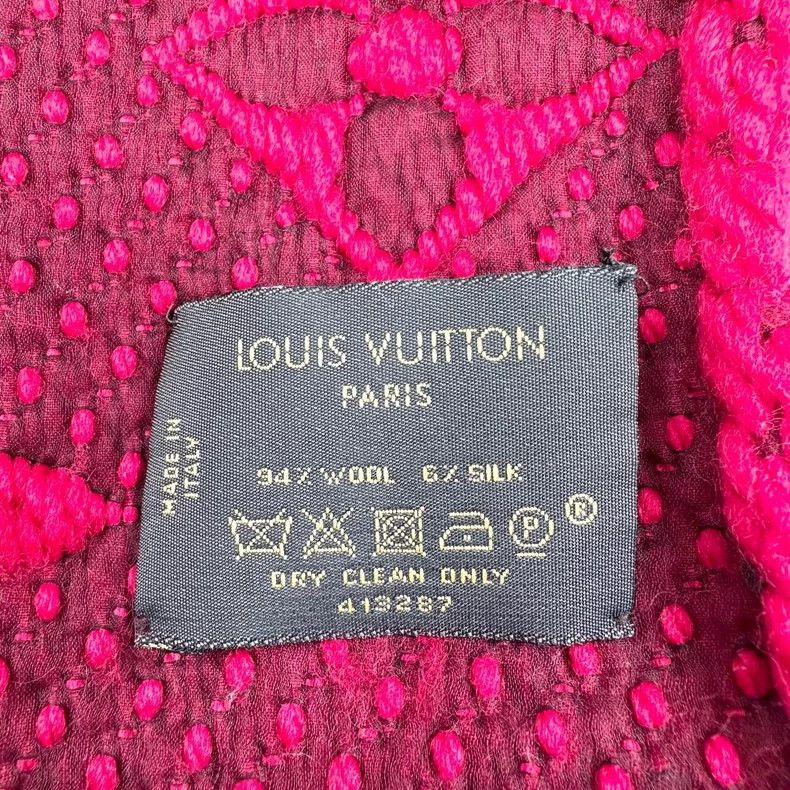 Louis Vuitton Louis Vuitton Red Logo Wool Scarf- DMC Size ONE SIZE - 6 Thumbnail