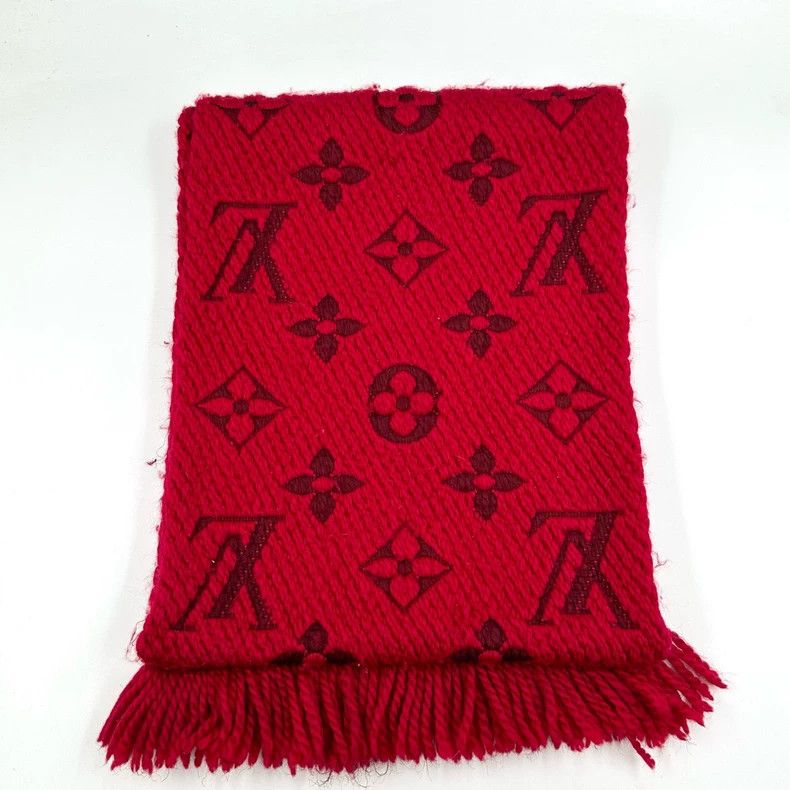 Louis Vuitton Louis Vuitton Red Logo Wool Scarf- DMC Size ONE SIZE - 3 Thumbnail