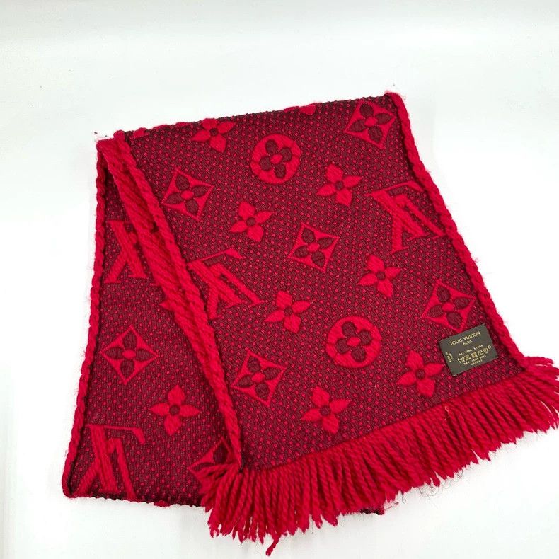 Louis Vuitton Louis Vuitton Red Logo Wool Scarf- DMC Size ONE SIZE - 2 Thumbnail