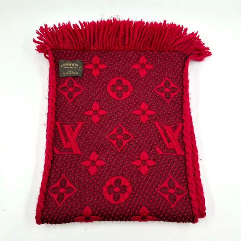 Louis Vuitton Louis Vuitton Red Logo Wool Scarf- DMC Size ONE SIZE - 5 Thumbnail