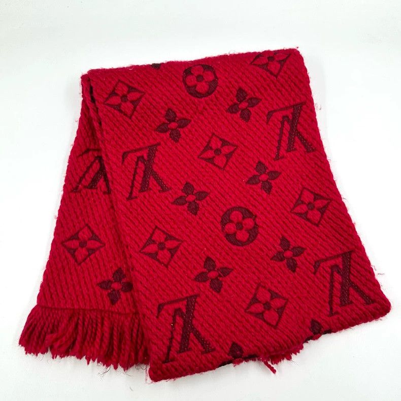 Louis Vuitton Louis Vuitton Red Logo Wool Scarf- DMC Size ONE SIZE - 4 Thumbnail