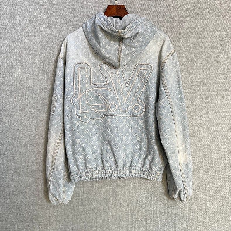 Louis Vuitton Louis Vuitton NBA Logo Denim Hooded Jacket- DMC Size US L / EU 52-54 / 3 - 2 Thumbnail