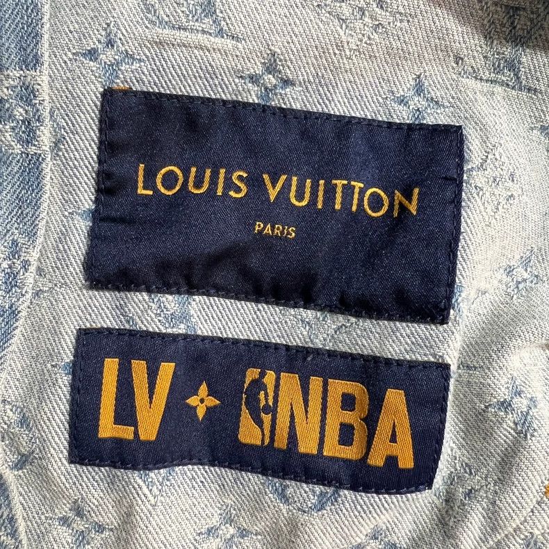 Louis Vuitton Louis Vuitton NBA Logo Denim Hooded Jacket- DMC Size US L / EU 52-54 / 3 - 6 Thumbnail