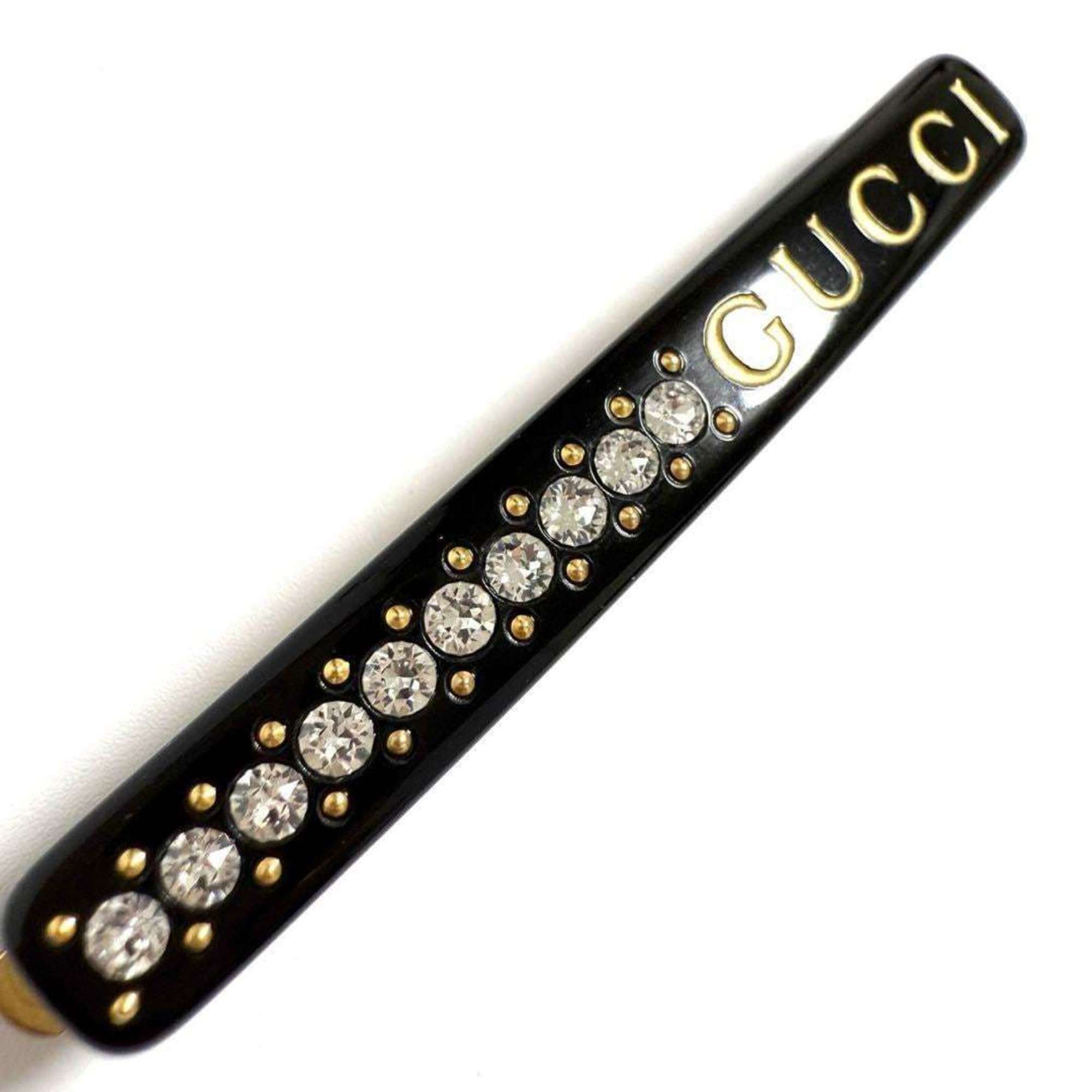 Gucci Gucci Women's Logo Crystal Hairpin Hair Clip Black Size ONE SIZE - 7 Thumbnail
