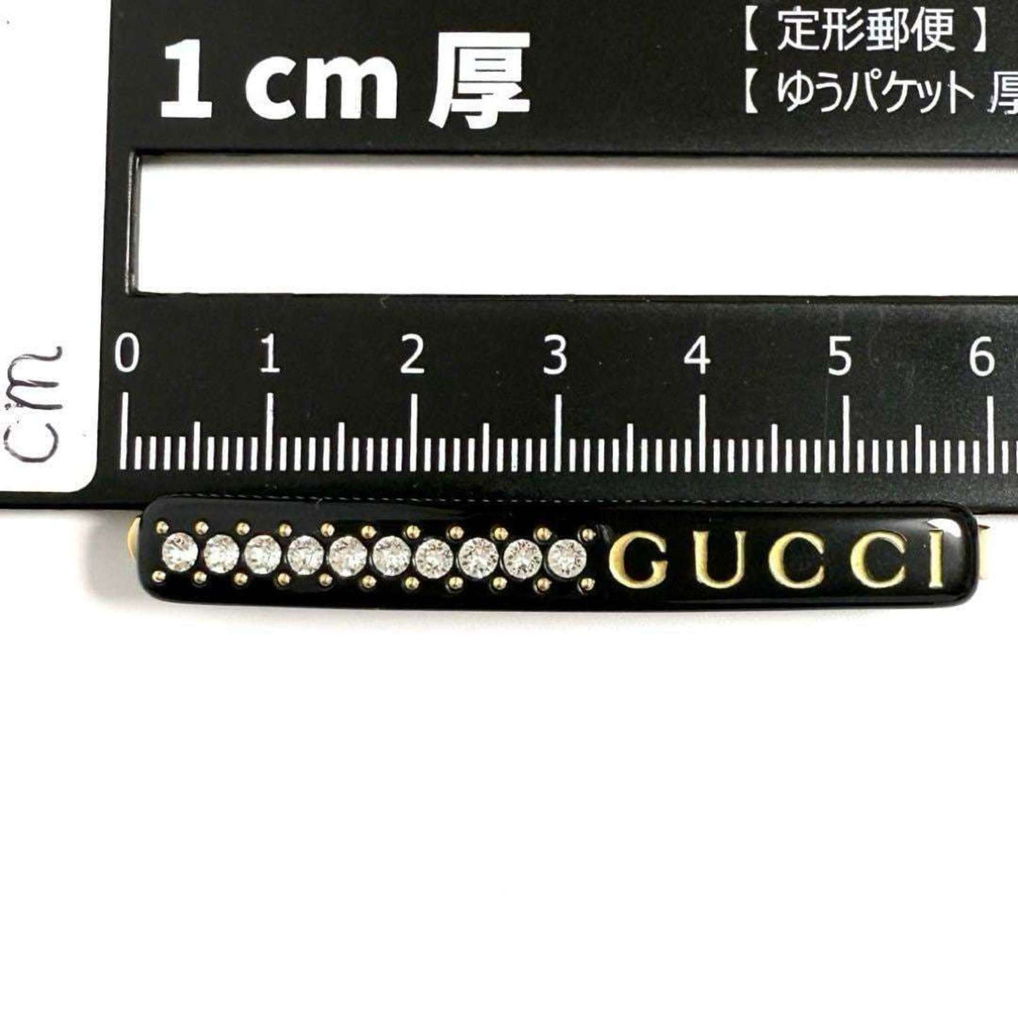 Gucci Gucci Women's Logo Crystal Hairpin Hair Clip Black Size ONE SIZE - 8 Thumbnail