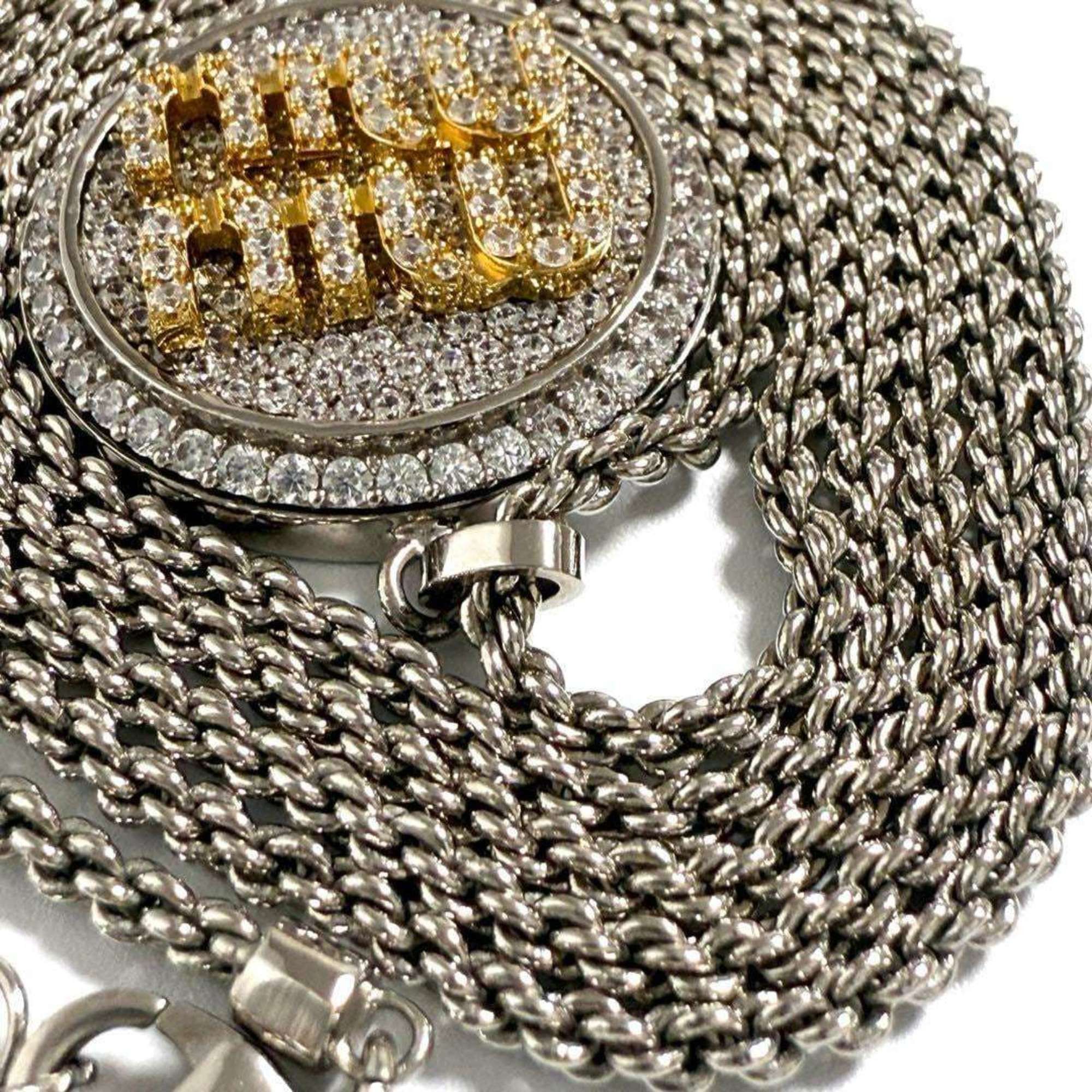 Miu Miu Miu Miu Miu Women's Logo Pavé Pendant Necklace Size ONE SIZE - 4 Thumbnail