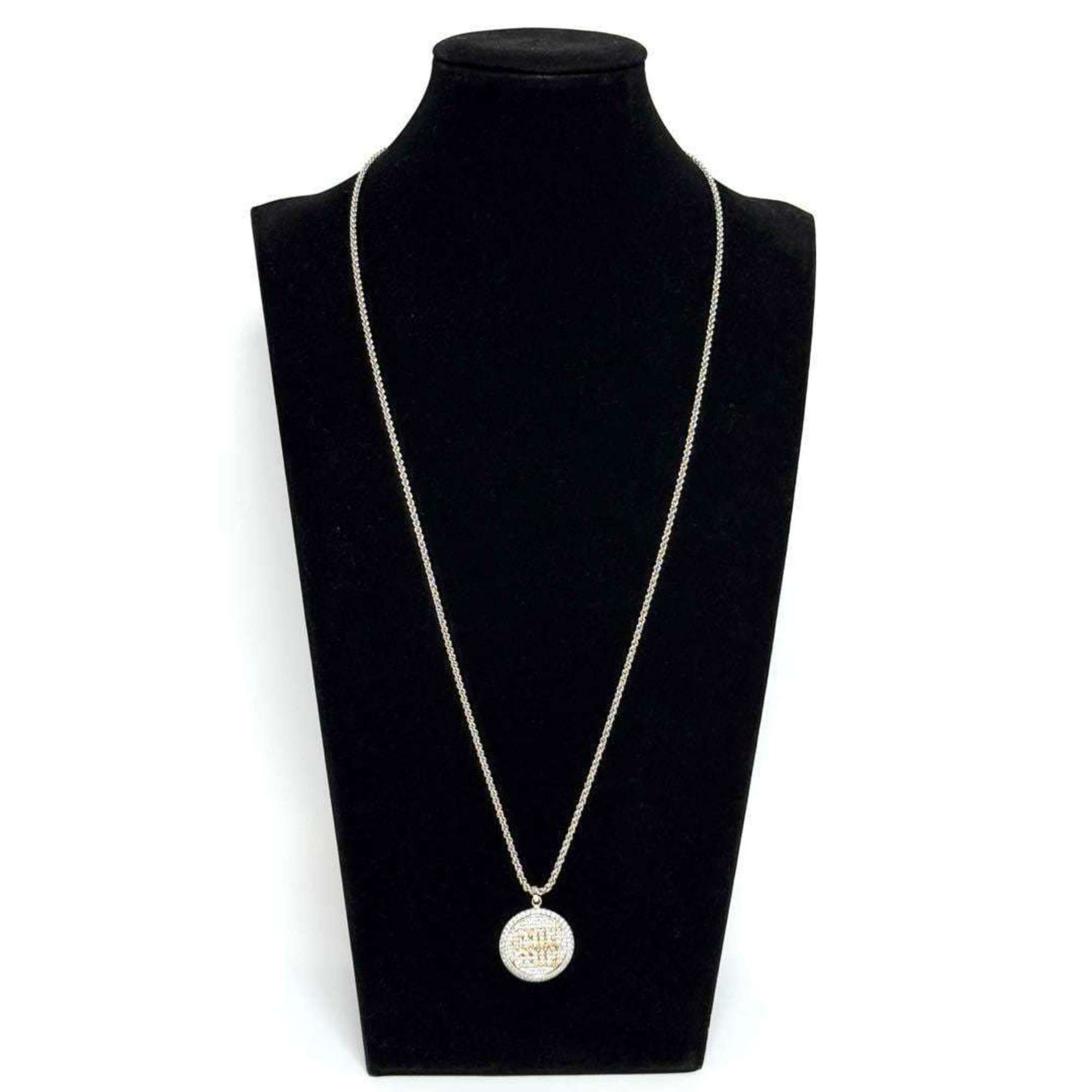Miu Miu Miu Miu Miu Women's Logo Pavé Pendant Necklace Size ONE SIZE - 9 Thumbnail