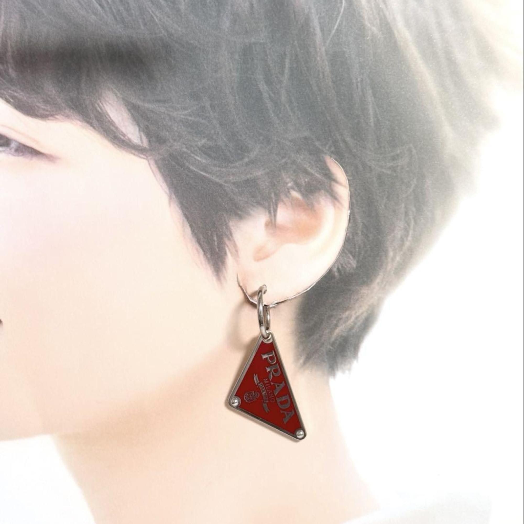 Prada Prada Women's and Men's Single Earrings Symbol Silver 925 Size ONE SIZE - 10 Thumbnail