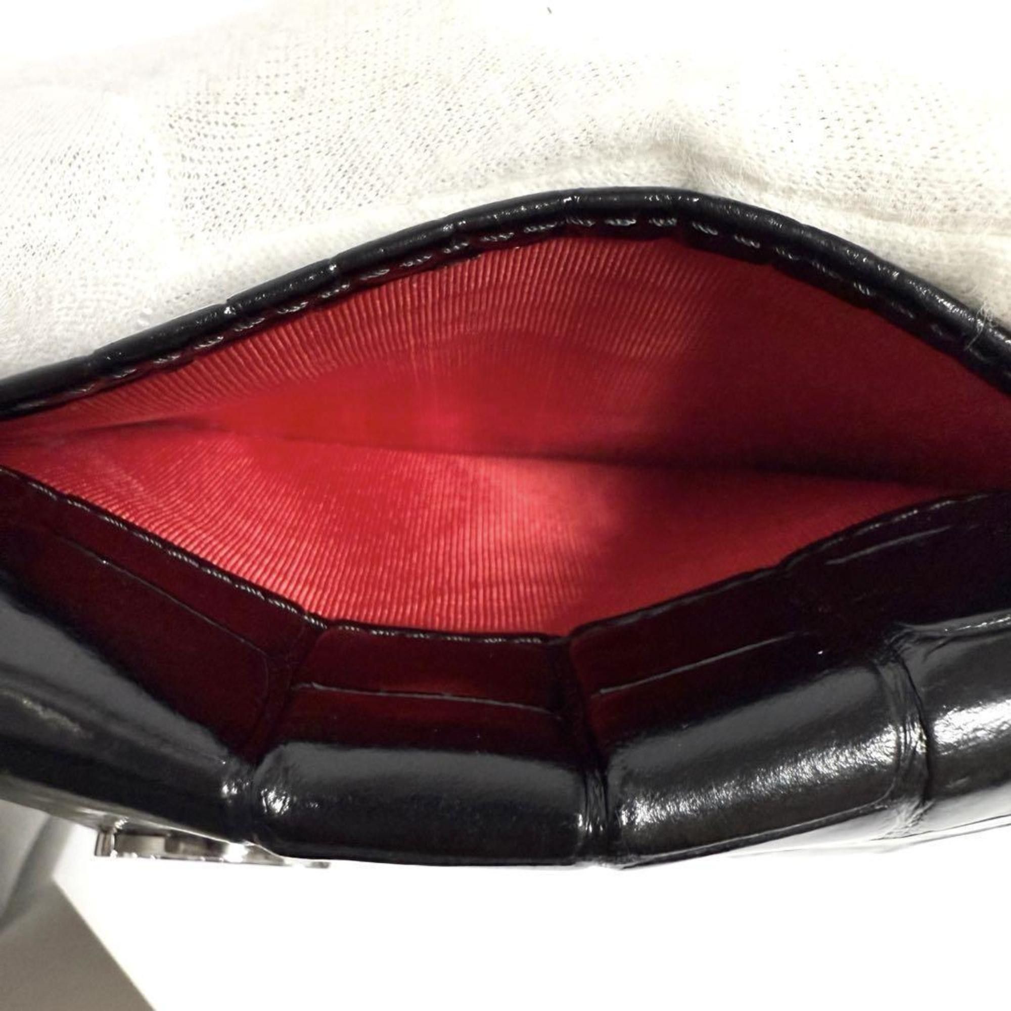 Christian Louboutin Christian Louboutin Men's Card Case Business Holder Embossed Leather Black Size ONE SIZE - 7 Thumbnail