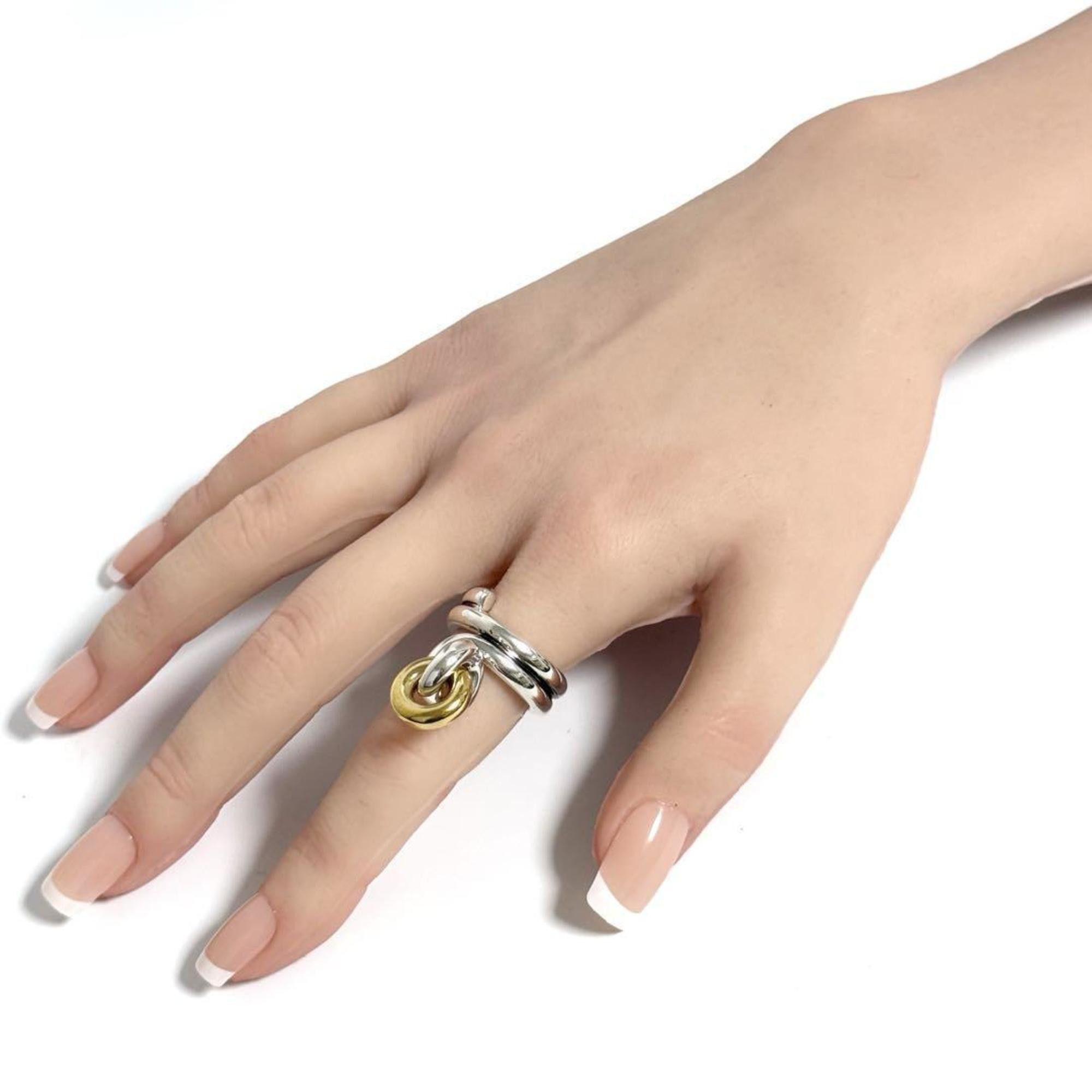 Bottega Veneta Bottega Veneta Women's Combination Ring, Silver 925 Size ONE SIZE - 10 Thumbnail