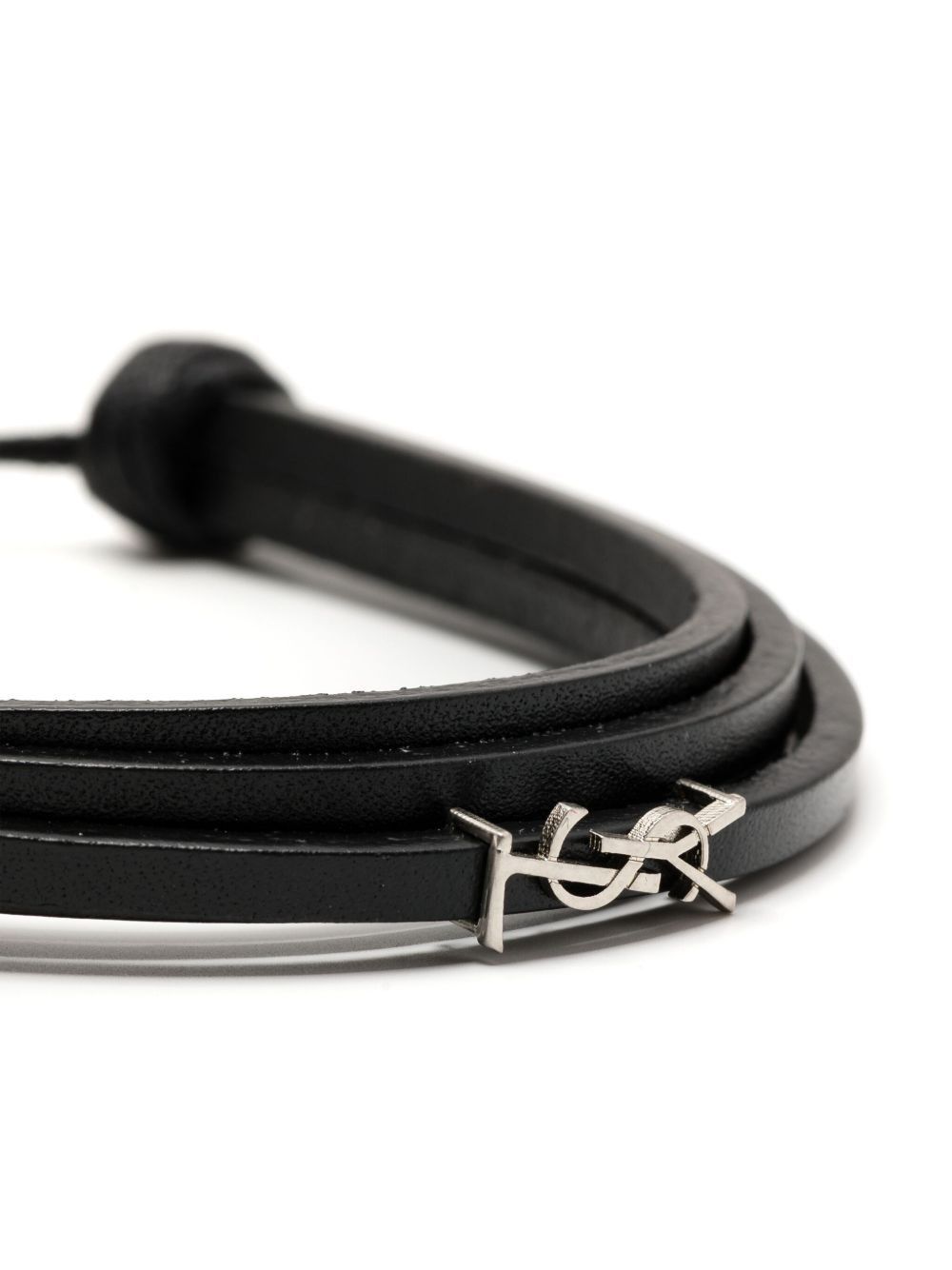 Saint Laurent Paris CASSANDRE LEATHER BRACELET Size ONE SIZE - 3 Thumbnail