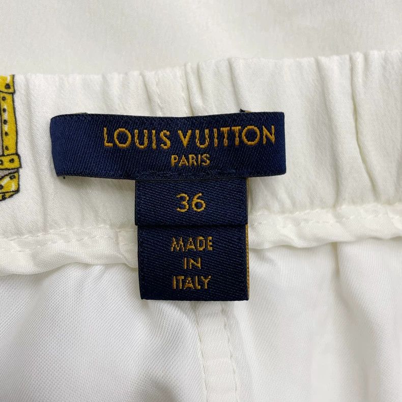 Louis Vuitton Beige Printed Silk Short Pants Size 36- DMC Size US 36 / EU 52 - 5 Thumbnail