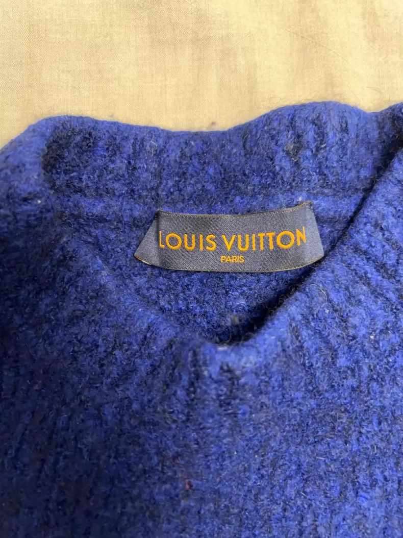 Louis Vuitton Louis Vuitton Blue Wool Sweater for Men- DMC Size US XL / EU 56 / 4 - 6 Thumbnail