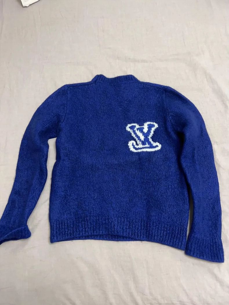 Louis Vuitton Louis Vuitton Blue Wool Sweater for Men- DMC Size US XL / EU 56 / 4 - 2 Thumbnail