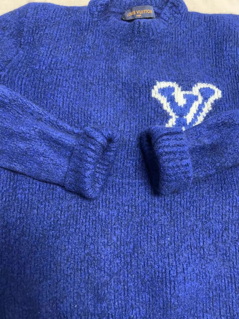 Louis Vuitton Louis Vuitton Blue Wool Sweater for Men- DMC Size US XL / EU 56 / 4 - 5 Thumbnail