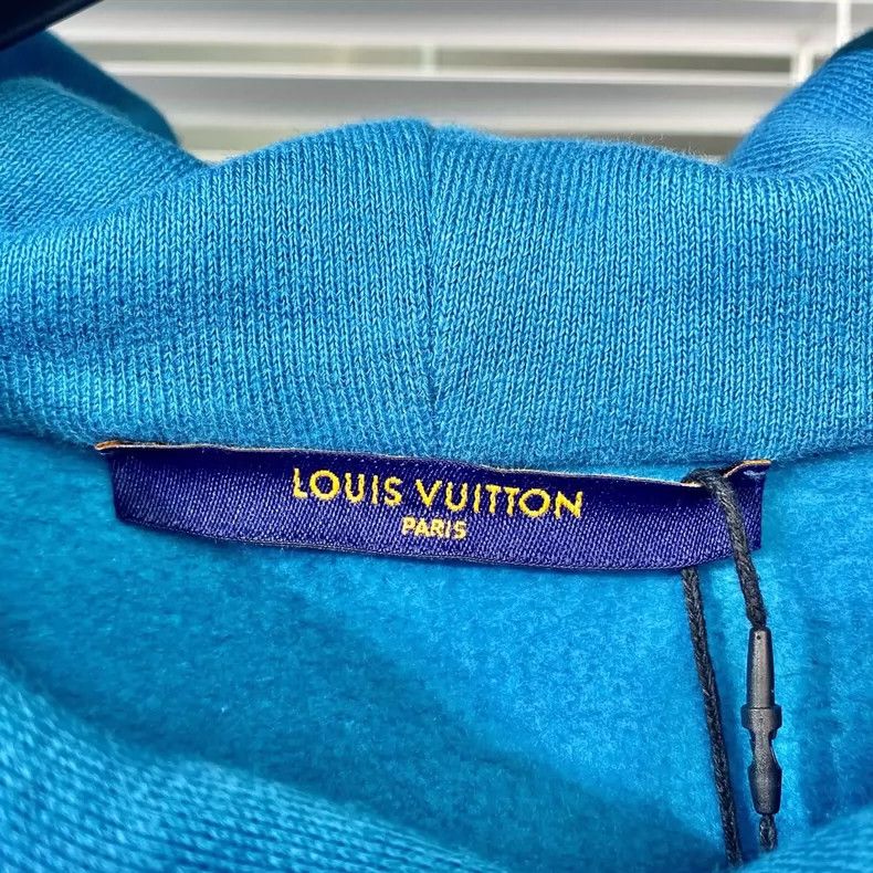 Louis Vuitton Louis Vuitton Blue Hoodie with Logo Embroidery- DMC Size US L / EU 52-54 / 3 - 3 Thumbnail