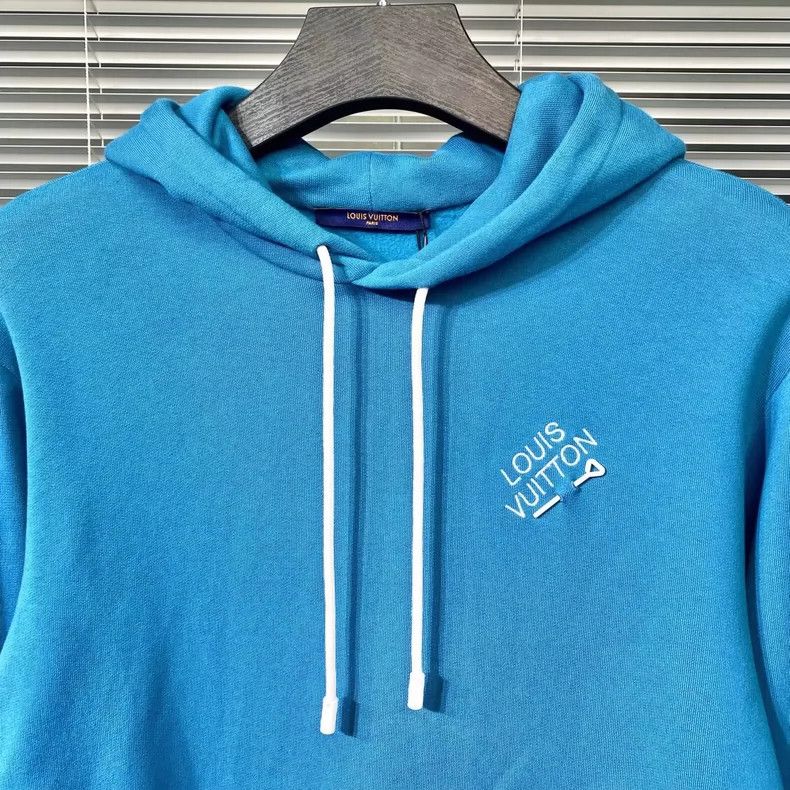 Louis Vuitton Louis Vuitton Blue Hoodie with Logo Embroidery- DMC Size US L / EU 52-54 / 3 - 5 Thumbnail