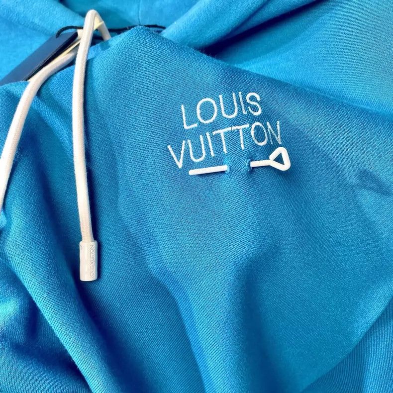 Louis Vuitton Louis Vuitton Blue Hoodie with Logo Embroidery- DMC Size US L / EU 52-54 / 3 - 7 Thumbnail