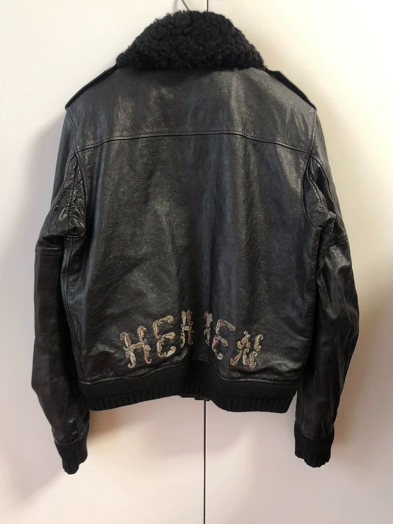 Saint Laurent Paris Saint Laurent Leather Jacket with Wool Collar- DMC Size US L / EU 52-54 / 3 - 5 Thumbnail
