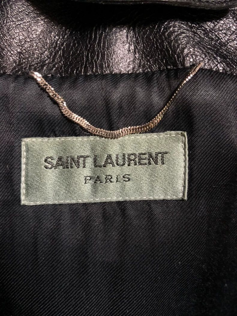 Saint Laurent Paris Saint Laurent Leather Jacket with Wool Collar- DMC Size US L / EU 52-54 / 3 - 7 Thumbnail