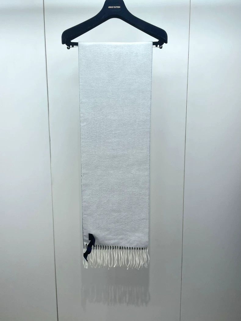 Louis Vuitton Louis Vuitton Gray Cashmere Scarf with Fringes- DMC Size ONE SIZE - 3 Thumbnail