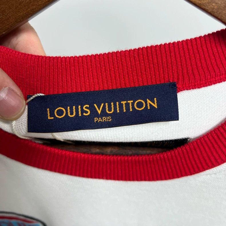 Louis Vuitton Louis Vuitton White and Red Knit Short Sleeve- DMC Size US S / EU 44-46 / 1 - 3 Thumbnail