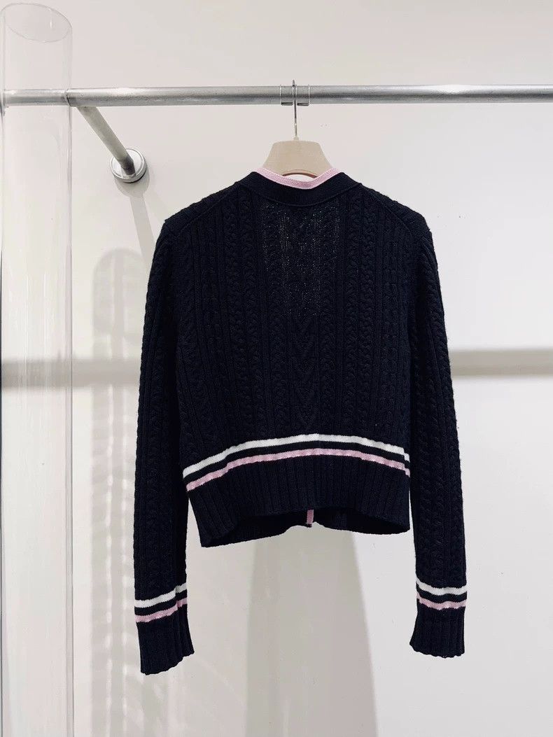 Chanel Chanel Black and Pink Cardigan Sweater- DMC Size US M / EU 48-50 / 2 - 4 Thumbnail